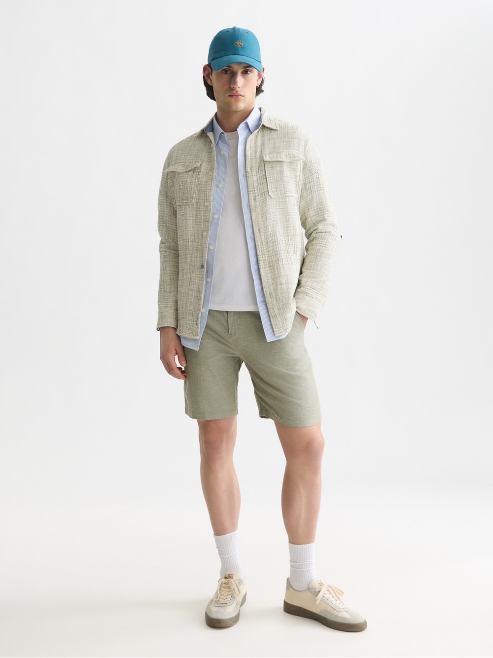 Scotch & Soda Fave Cotton Linen Regular Fit Shorts Oil Green Spring Summer